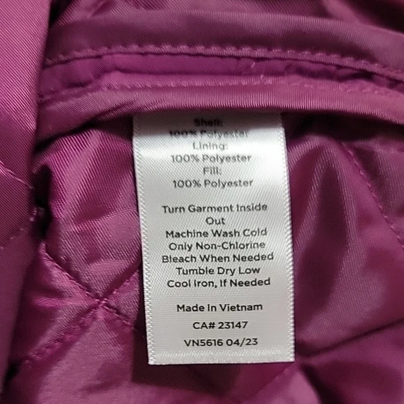 Talbots Quilted Collardless Jacket Size Large New - Picture 9 of 13